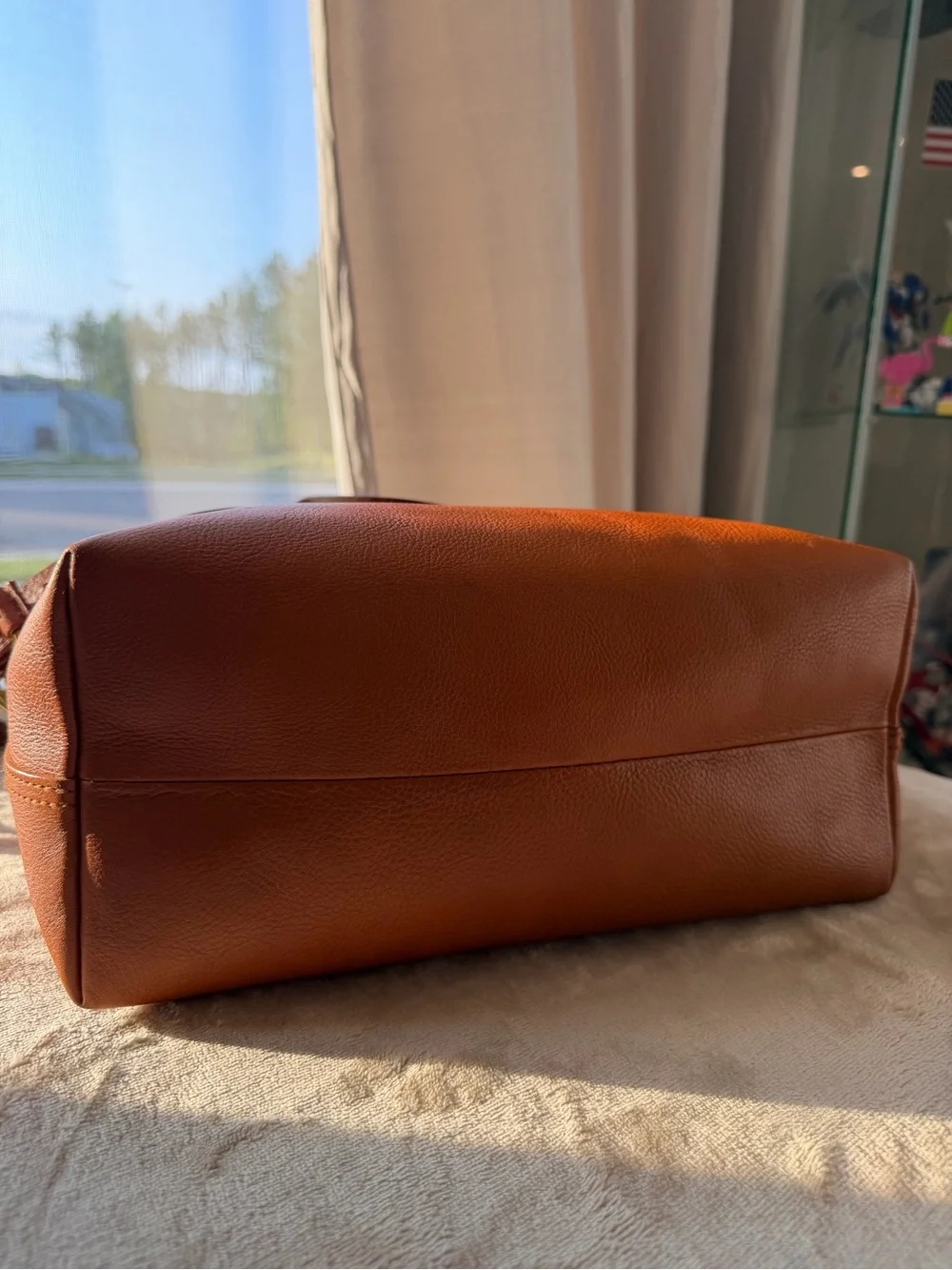 Madewell The Transport Satchel English Saddle Pebbled Leather Crossbody Bag